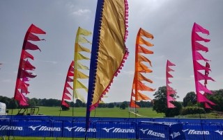 Festival flags of Endure24 Leeds 2019 sponsored by Mizuno