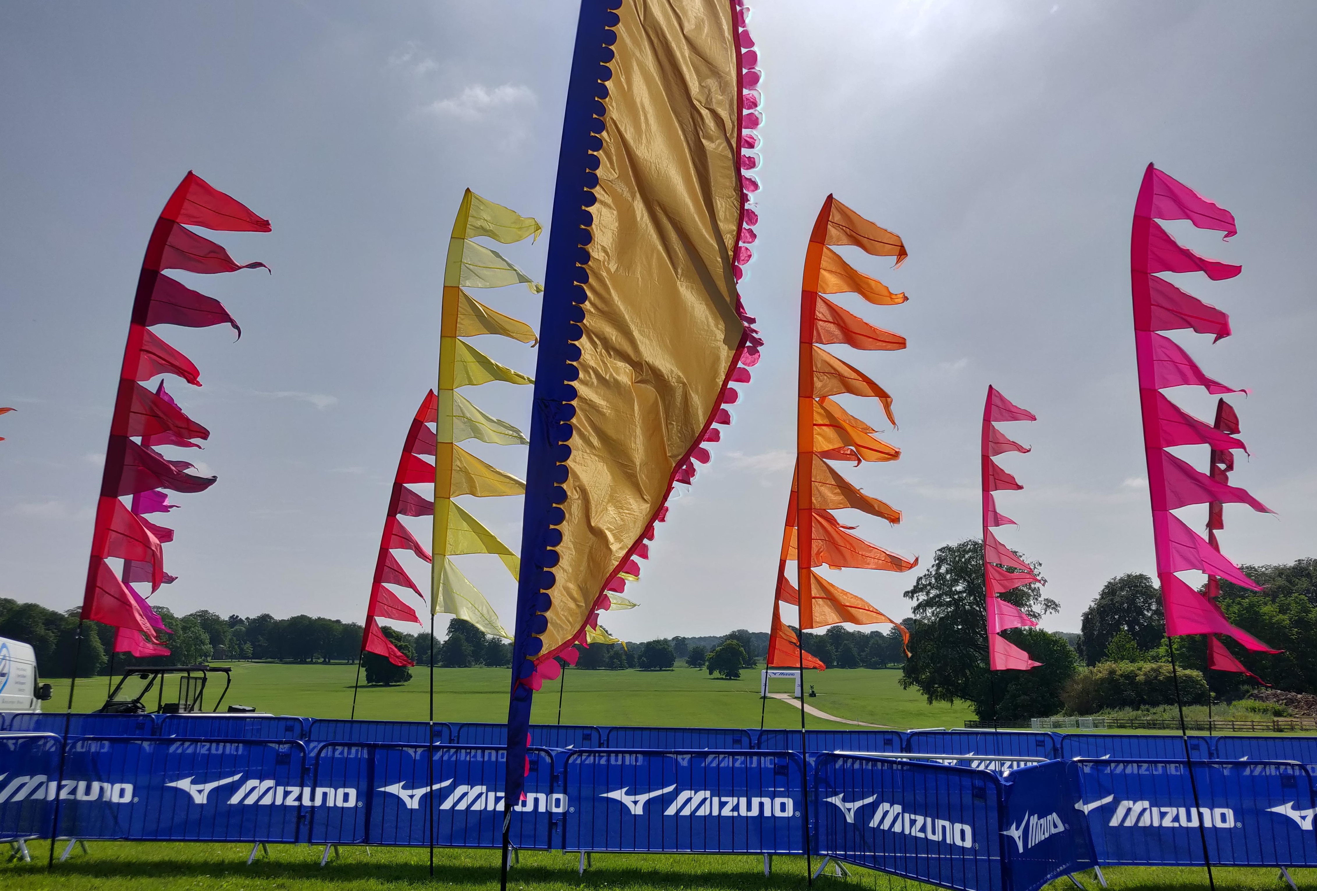 Festival flags of Endure24 Leeds 2019 sponsored by Mizuno