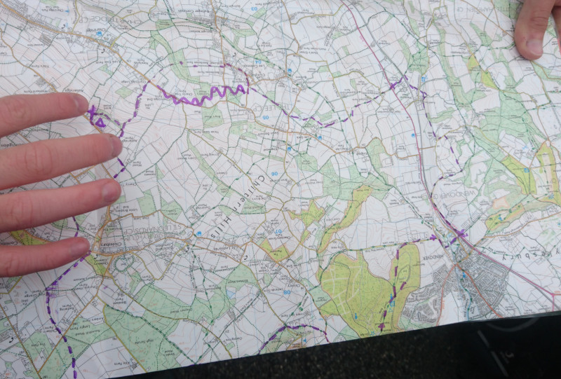 Active map with route drawn on